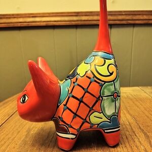 Colorful Ceramic Cat Figurine